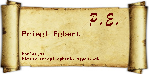 Priegl Egbert névjegykártya
